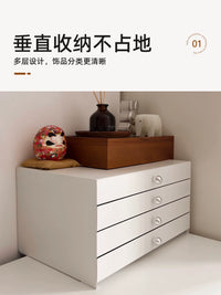 Large Capacity Desktop Jewelry and Cosmetic Storage Box with Drawers and Multi-layer Organizer