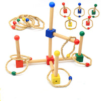 Montessori Wooden Ring Toss Game for Toddlers, Hand-Eye Coordination Educational Toy 0-3 Years