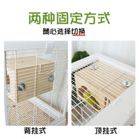 Parakeet Breeding Nest Box with Stainless Steel Mesh Bottom, Moisture-proof Solid Wood Bird House