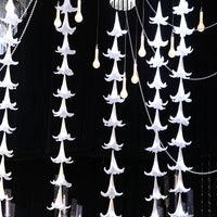 Pearl Lily Flower String Garland for Wedding Celebration Party Birthday Photo Props Pure White Decorative Artificial Flowers Arrangement