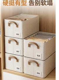 Foldable Cotton Linen Storage Box Washable Closet Organizer for Clothes and Home Storage