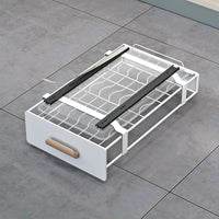 Under-Sink Pull-Out Organizer for Kitchen Cabinets, Multi-functional Foldable Storage Rack, No-Drill Drawer Style