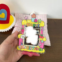 Cartoon Happy Birthday Acrylic Photo Frame Stand for 3-inch Instax Photos & Cards
