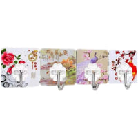 Punch-Free Adhesive Hooks for Wall, Heavy Duty Stainless Steel Utility Hooks for Kitchen Bathroom