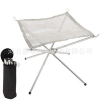 Portable Stainless Steel Folding Fire Pit Mesh for Outdoor Camping Bonfire & BBQ