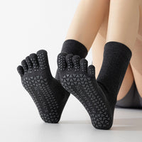 Seamless Non-Slip Pilates Yoga Toe Socks for Women, Cotton
