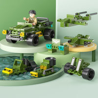 Compatible Tank Police Car Building Blocks Small Particle Assembly Vehicle Educational Toy Gift