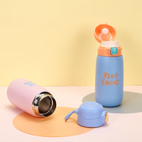 Cartoon 304 Stainless Steel Double-Layer Kids Insulated Water Bottle with Handle