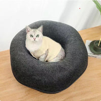 Cat Tunnel Bed Warm Donut Cat House Breathable Felt Pet Nest Four Seasons Universal Removable Washable
