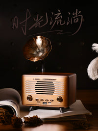 Retro Bluetooth Wireless Speaker Wooden Desktop Computer Subwoofer High-Quality Sound Gift