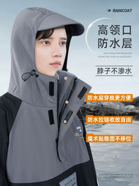 Adult Electric Scooter Raincoat with Storage Bag, Full Body Coverage, Lightweight Fabric, High Collar, and Cuffed Sleeves