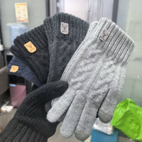 Men's Winter Warm Alpaca Wool Touchscreen Gloves for Cycling and Cold Weather