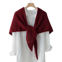 Women's Knitted Triangle Shawl Scarf, Oversized Winter Warm Wrap