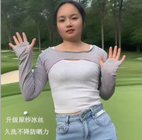 Summer Outdoor UV Protection Ice Silk Shawl with Integrated Sleeves for Yoga and Sports