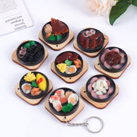 Realistic Teppanyaki Food Keychain Sushi Bag Charm Steak Toy