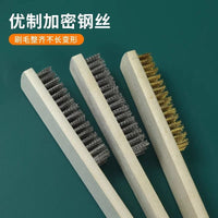 Industrial Wire Brush Set with Wooden Handle for Rust Removal and Polishing