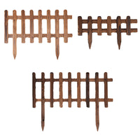Outdoor Garden Wooden Fence Border Edging for Flower Beds and Yards