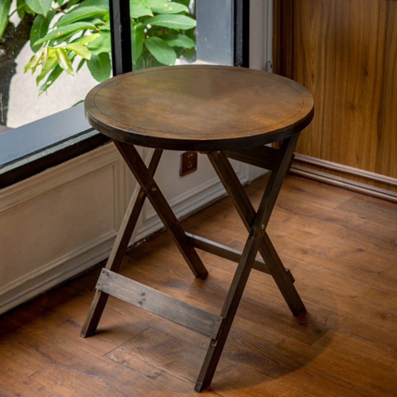 Solid Wood Foldable Half-Round Wall-Mounted Dining Table with Chairs for Small Spaces