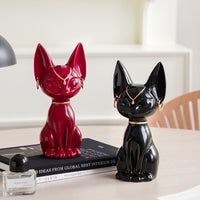 Egyptian Cat Figurine Lucky Cat Vintage Style Ornament for Living Room Entryway Desk Study Decor