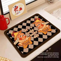 Cute Star Man Diatomaceous Earth Kitchen Sink Faucet Absorbent Mat Quick Dry Drain Pad