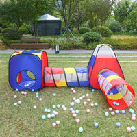 Kids Pop-Up Play Tent and Tunnel Set, Foldable Indoor/Outdoor Crawl Tunnel Toy