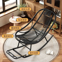 Summer Rattan Rocking Chair, Foldable Wicker Lounge Chair for Balcony, Living Room, Outdoor, Garden