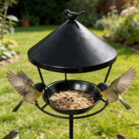 Ground-Insert Metal Ring Bird Feeder for Outdoor Garden Decoration