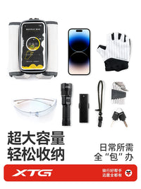 Bicycle Front Frame Bag, Waterproof Top Tube Storage Bag for Mountain Road Bike Riding Accessories