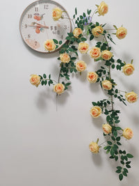 Artificial Rose Flower Vine Garland for Wall Arch Hanging Air Conditioning Pipe Decoration