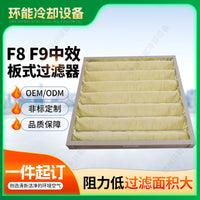 Medium Efficiency Panel Air Filter for HVAC Systems, F8/F9 Galvanized/Aluminum Frame