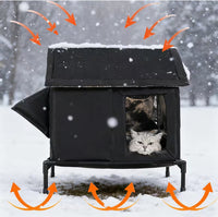 Outdoor Waterproof Insulated Pet House for Cats and Small Dogs, All-Season Weatherproof Shelter