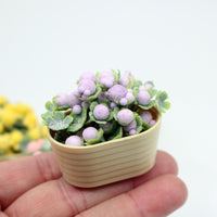 Dollhouse Miniature Window Flower Stand with Potted Plants Micro Landscape Ornament