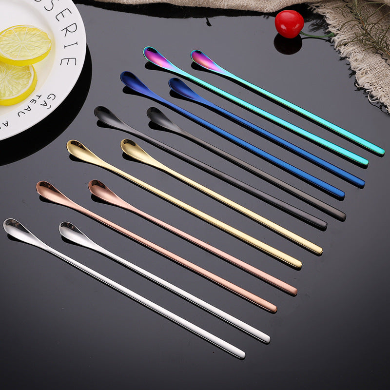 Japanese Style 304 Stainless Steel Long Handle Bar Spoon for Cocktails, Ice Cream, and Desserts
