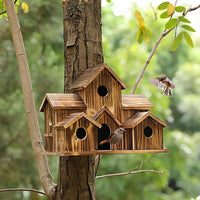 Wooden Birdhouse Feeder Outdoor Garden Decoration