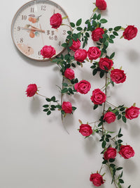Artificial Rose Flower Vine Garland for Wall Arch Hanging Air Conditioning Pipe Decoration