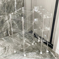 INS Style Clear Rolling Storage Cart with Multi-layer Shelves for Narrow Spaces