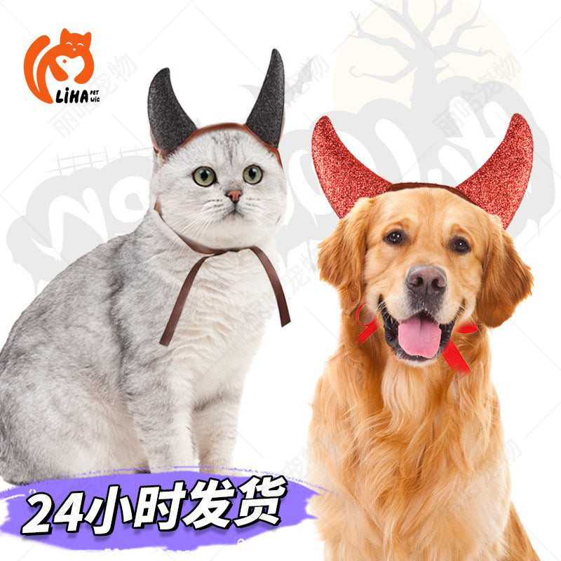 Halloween Pet Devil Horn Headband Costume Accessory