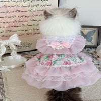 Handmade Pink Tulle Pet Dress for Small Dogs