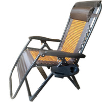 Bamboo Folding Recliner Chair for Outdoor and Indoor Use, Adjustable Lounge Chair for Patio, Office, and Balcony