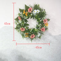 Artificial Spring Wreath Faux Flower Garland for Front Door Wall Decor Home Garden Decoration