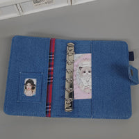 A7 Deep Blue Denim Planner Notebook with Loose-Leaf Pages
