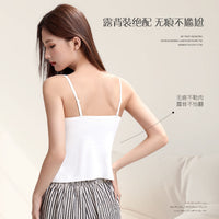 Cotton Linen Built-in Bra Camisole with Padded Chest