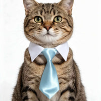 Pet Dog Cat Striped Bow Tie Collar Bandana Scarf