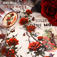 Retro Story Thorn Rose Series Washi Tape for Journal Decoration