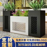Aluminum Alloy Outdoor Planter Box Combination for Balcony Garden Roadside Municipal Large Flower Bed Rectangular Planting Box