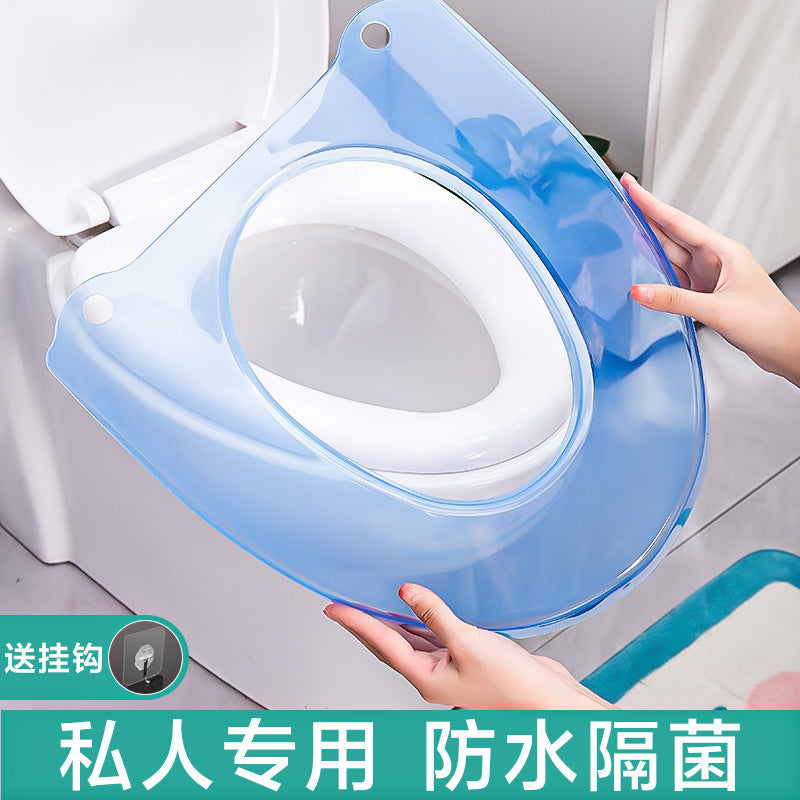 Transparent Waterproof Toilet Seat Cushion for Home Bathroom, Universal All-Season Plastic Toilet Seat Cover