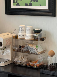 Vintage Style Countertop Storage Rack for Tea Bags & Coffee Pods, Multi-layer Organizer with Dividers