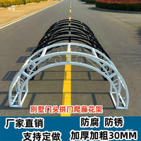 European Iron Art Archway Pergola for Climbing Plants, Garden Villa Entrance Rose Support