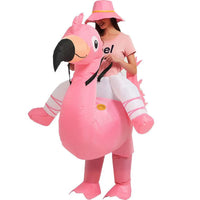 Inflatable Flamingo Ride-On Costume for Halloween and Parties