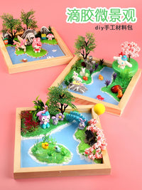 Kids DIY 3D Diorama Photo Frame Craft Kit with Cartoon Cream Glue Stickers